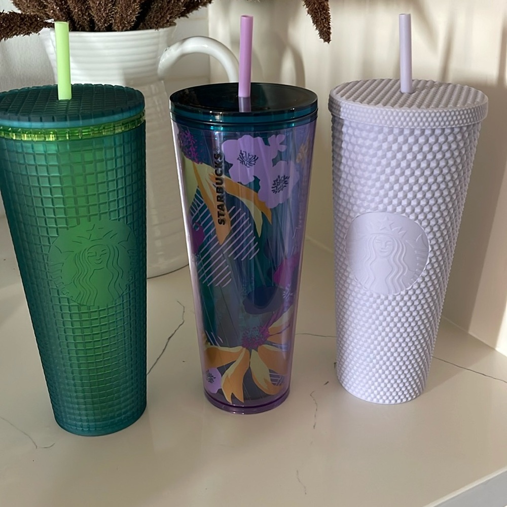 Starbucks spring themed!! Set of 3 venti